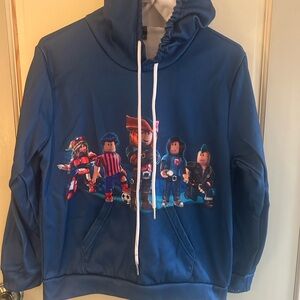 Roblox Blue Kids Hoodie with Character Print
